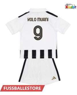 Günstige Juventus Randal Kolo Muani #9 Heimtrikotsatz Kinder 2026-27 Kurzarm (+ Kurze Hosen)